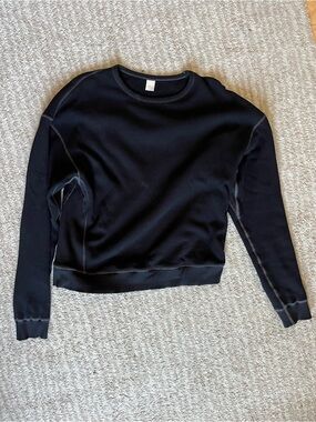 KOTN Black Contrast Stitch Long Sleeve Thermal Tee